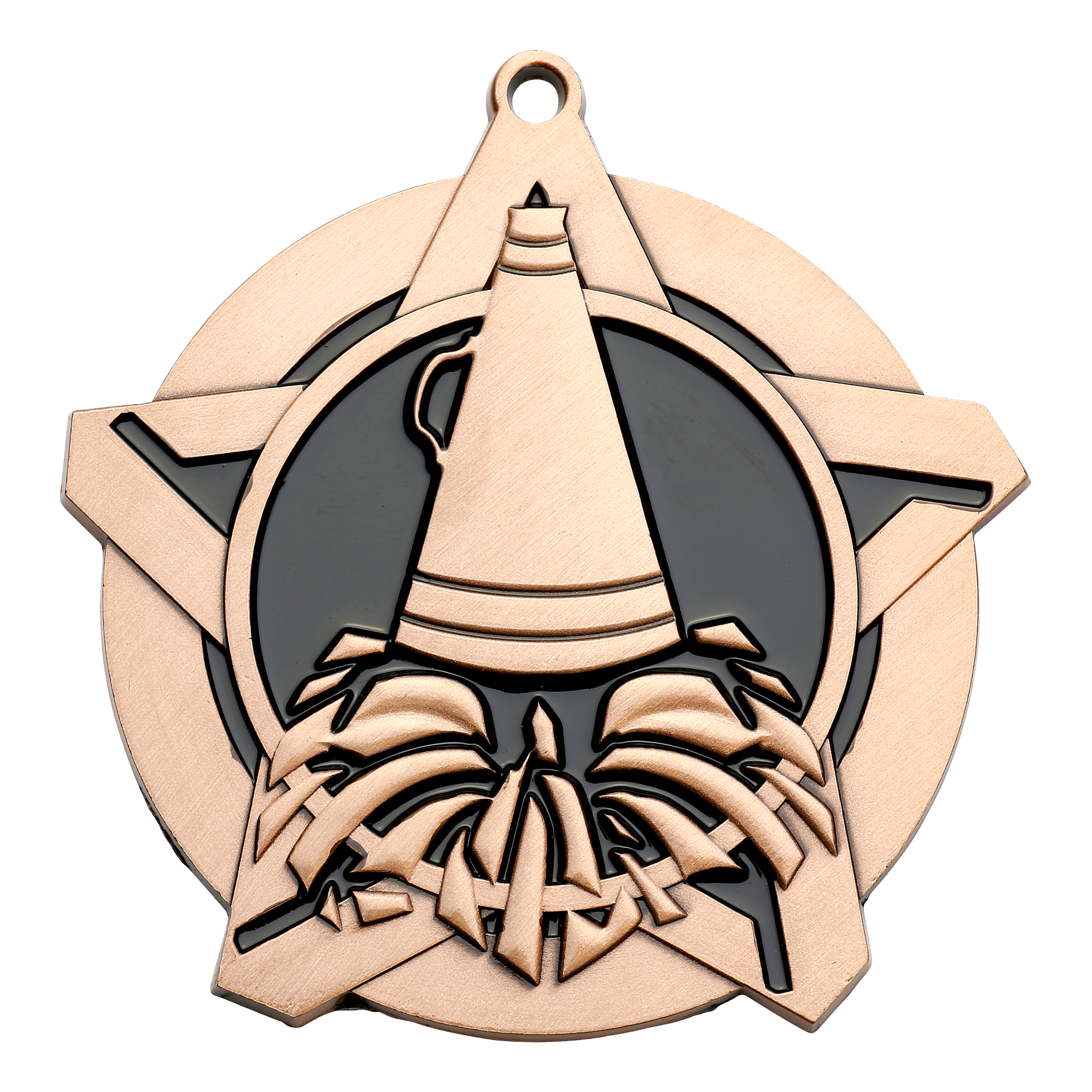 Super Star Cheer Medal 2.25" / Bronze (Copper Tone)