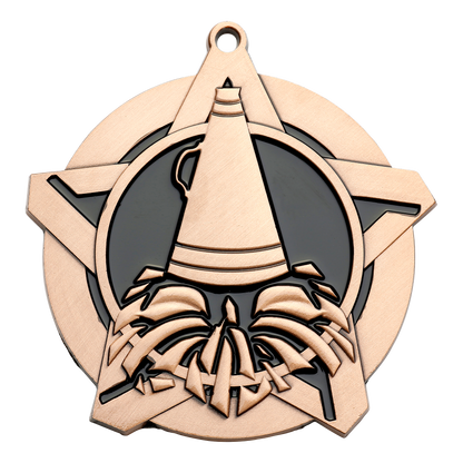 Super Star Cheer Medal 2.25" / Bronze (Copper Tone)