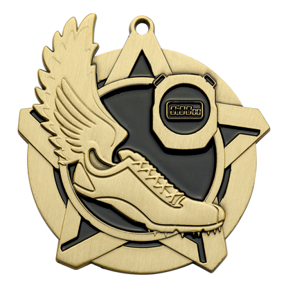 Super Star Track Medal 2.25" / Gold