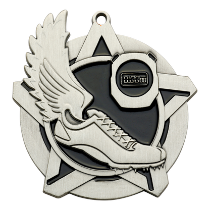 Super Star Track Medal 2.25" / Silver