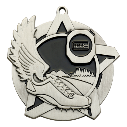 Super Star Cross Country Medal 2.25" / Silver