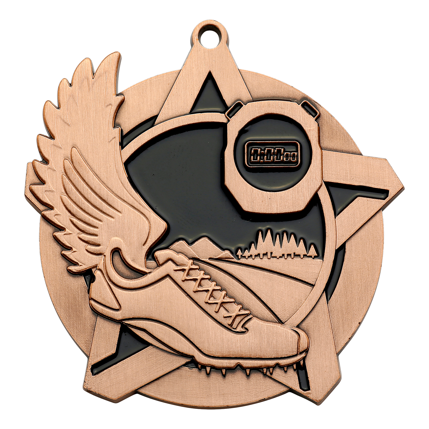 Super Star Cross Country Medal 2.25" / Bronze (Copper Tone)