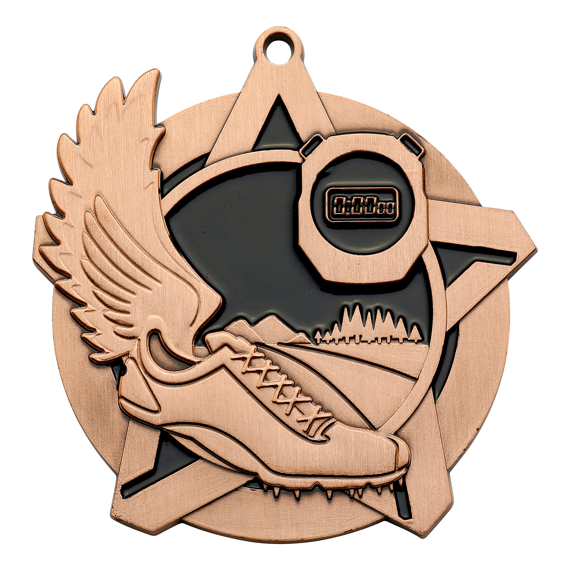 Super Star Cross Country Medal 2.25" / Bronze (Copper Tone)