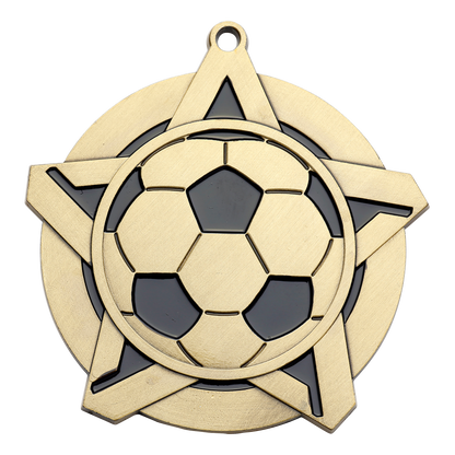 Super Star Soccer Medal 2.25" / Gold