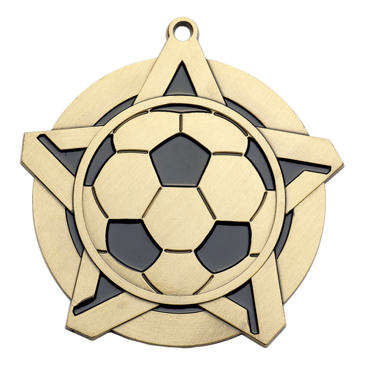 Super Star Soccer Medal 2.25" / Gold