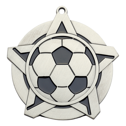 Super Star Soccer Medal 2.25" / Silver