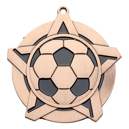 Super Star Soccer Medal 2.25" / Bronze (Copper Tone)