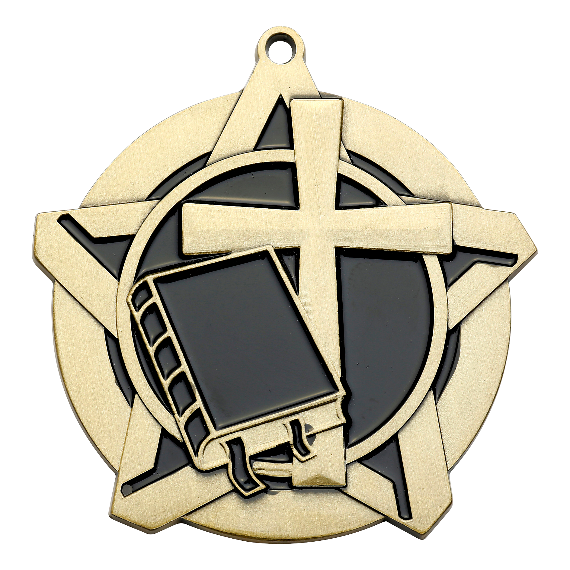 Super Star Christian Medal 2.25" / Gold