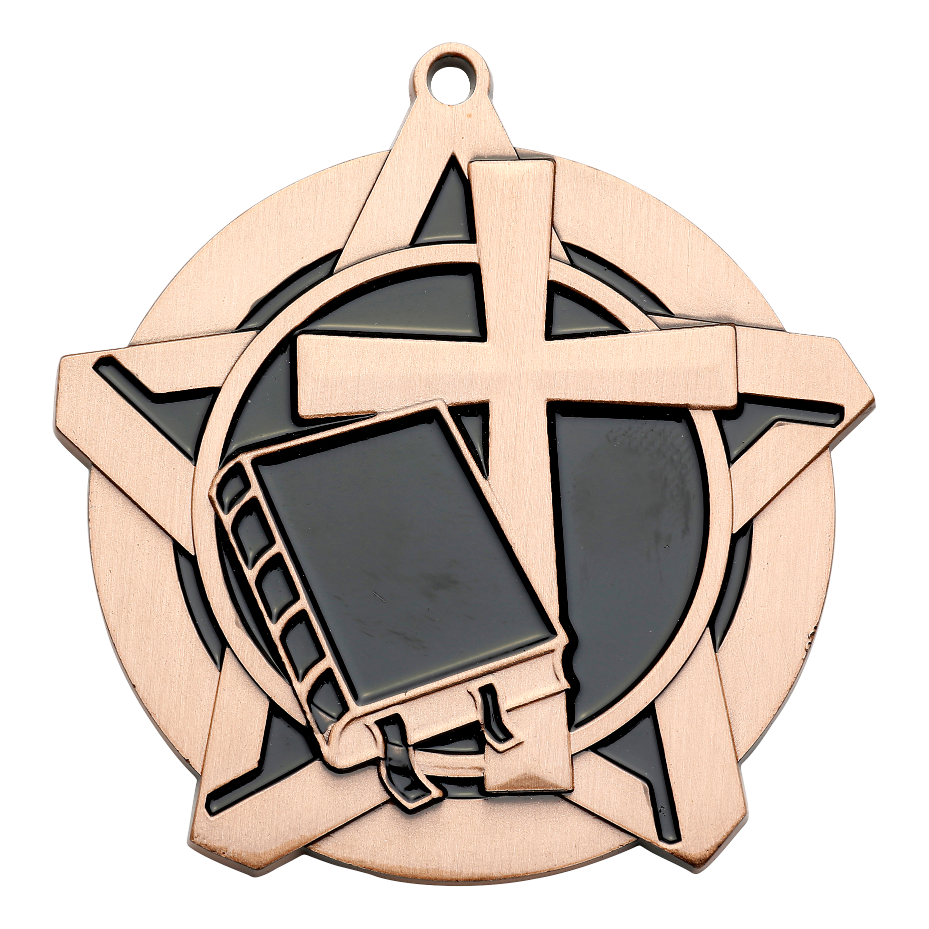 Super Star Christian Medal 2.25" / Bronze (Copper Tone)