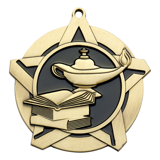 Super Star Knowledge Medal 2.25" / Gold