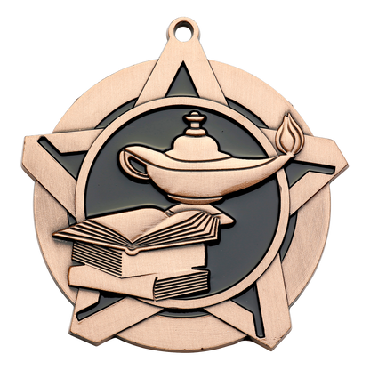 Super Star Knowledge Medal 2.25" / Bronze (Copper Tone)