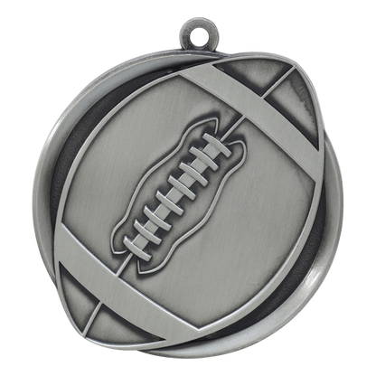 Mega Football Medal 2.25" / Silver