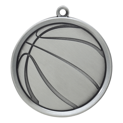 Mega Basketball Medal 2.25" / Silver