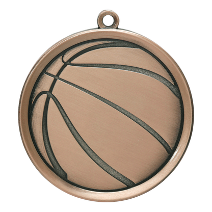 Mega Basketball Medal 2.25" / Bronze (Copper Tone)