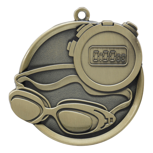 Mega Swimming Medal 2.25" / Gold