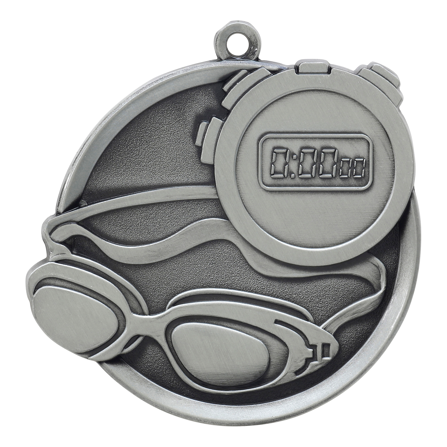 Mega Swimming Medal 2.25" / Silver