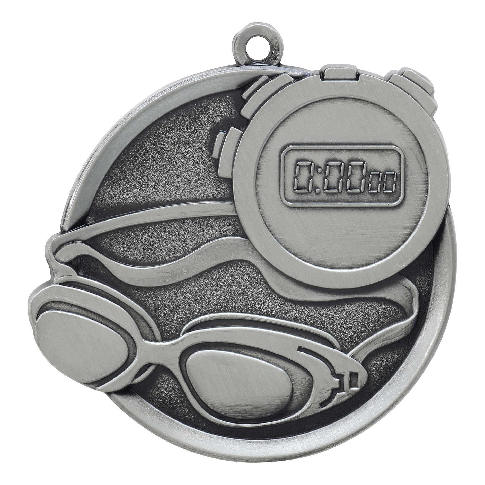 Mega Swimming Medal 2.25" / Silver