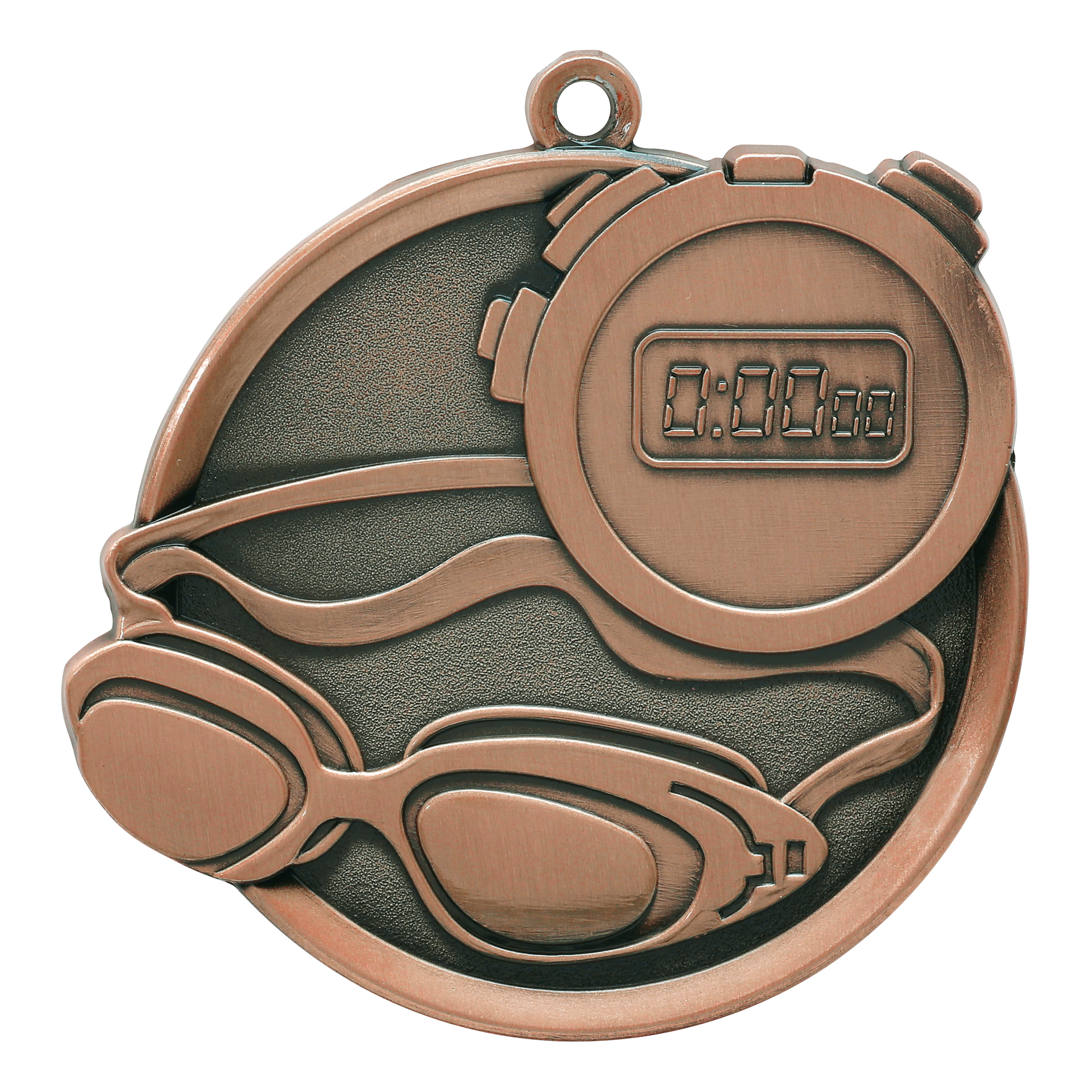 Mega Swimming Medal 2.25" / Bronze (Copper Tone)