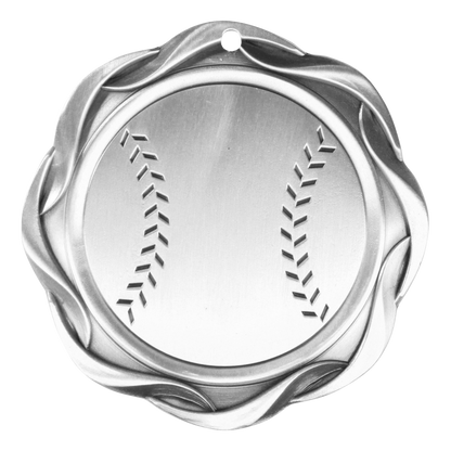 Fusion Baseball Medal 3" / Silver