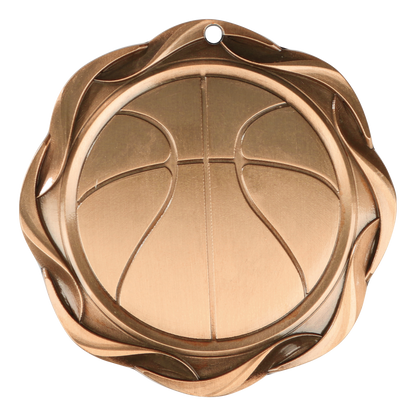 Fusion Basketball Medal 3" / Bronze (Copper Tone)