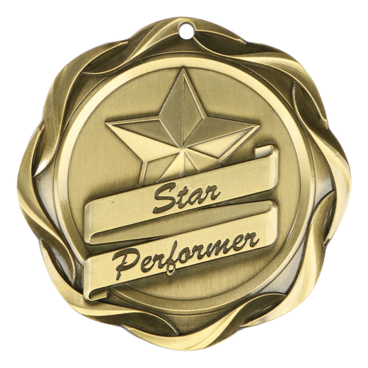 Fusion Star Performer Medal 3" / Gold