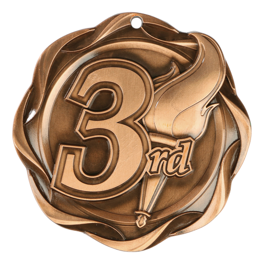 Fusion 3rd Place Medal 3" / Bronze (Copper Tone)
