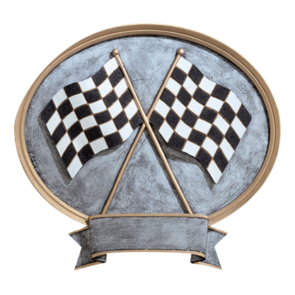 Legend Oval Racing Flags Award 8"