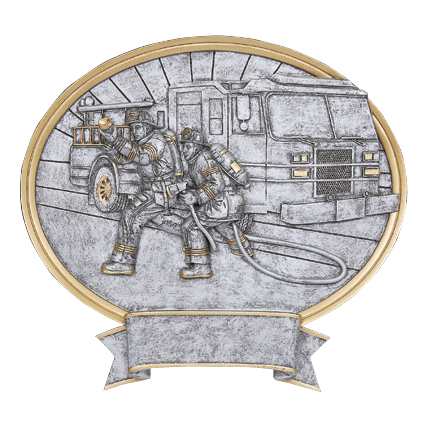 Legend Oval Firefighter Award 8"