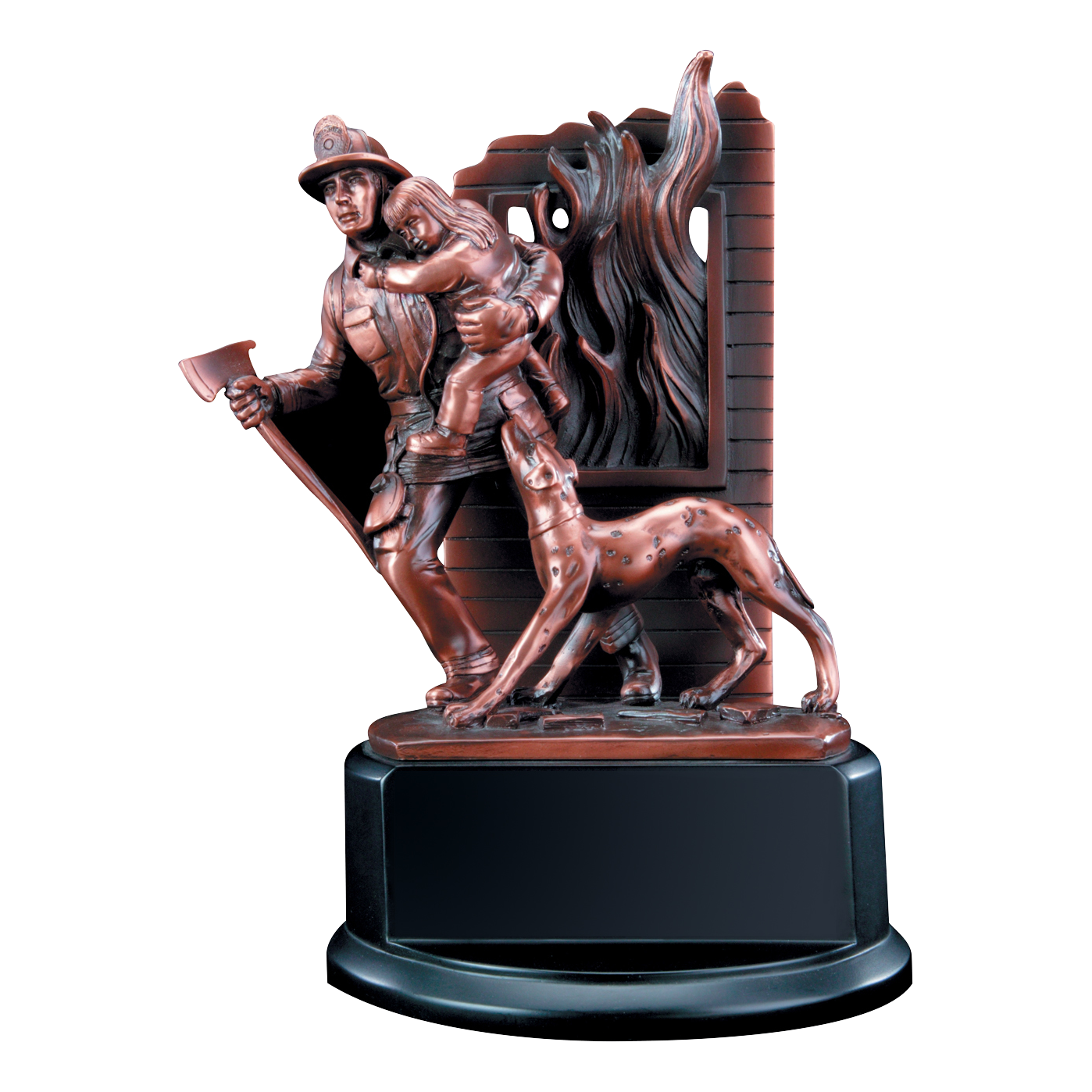 Fireman Saving Child Award 8"