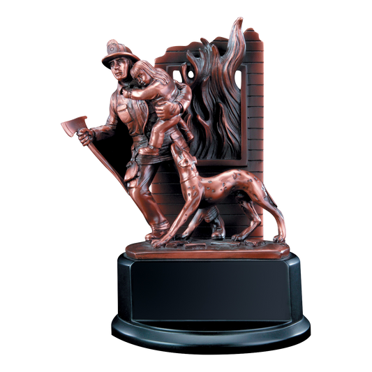 Fireman Saving Child Award 8"