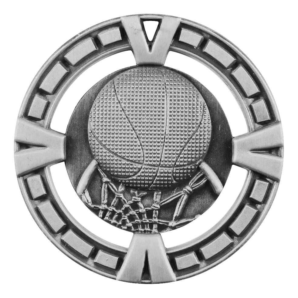 Celebration Basketball Medal 2.5" / Silver