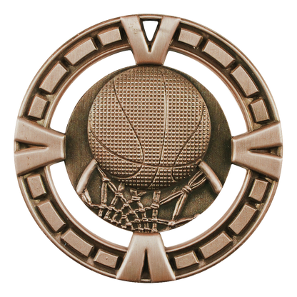 Celebration Basketball Medal 2.5" / Bronze (Copper Tone)
