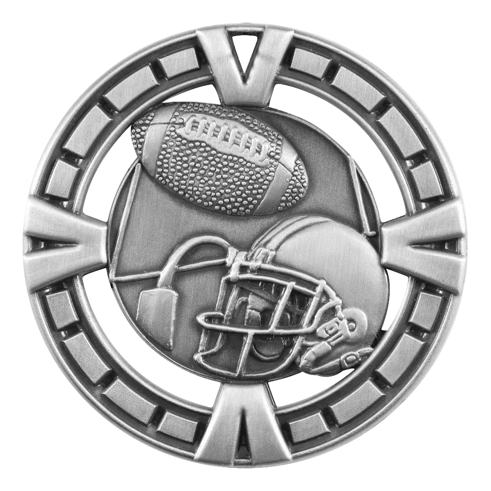 Celebration Football Medal 2.5" / Silver