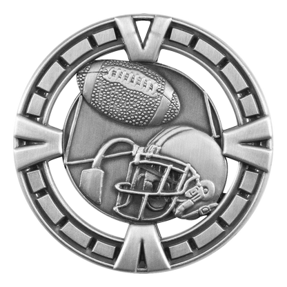 Celebration Football Medal 2.5" / Silver