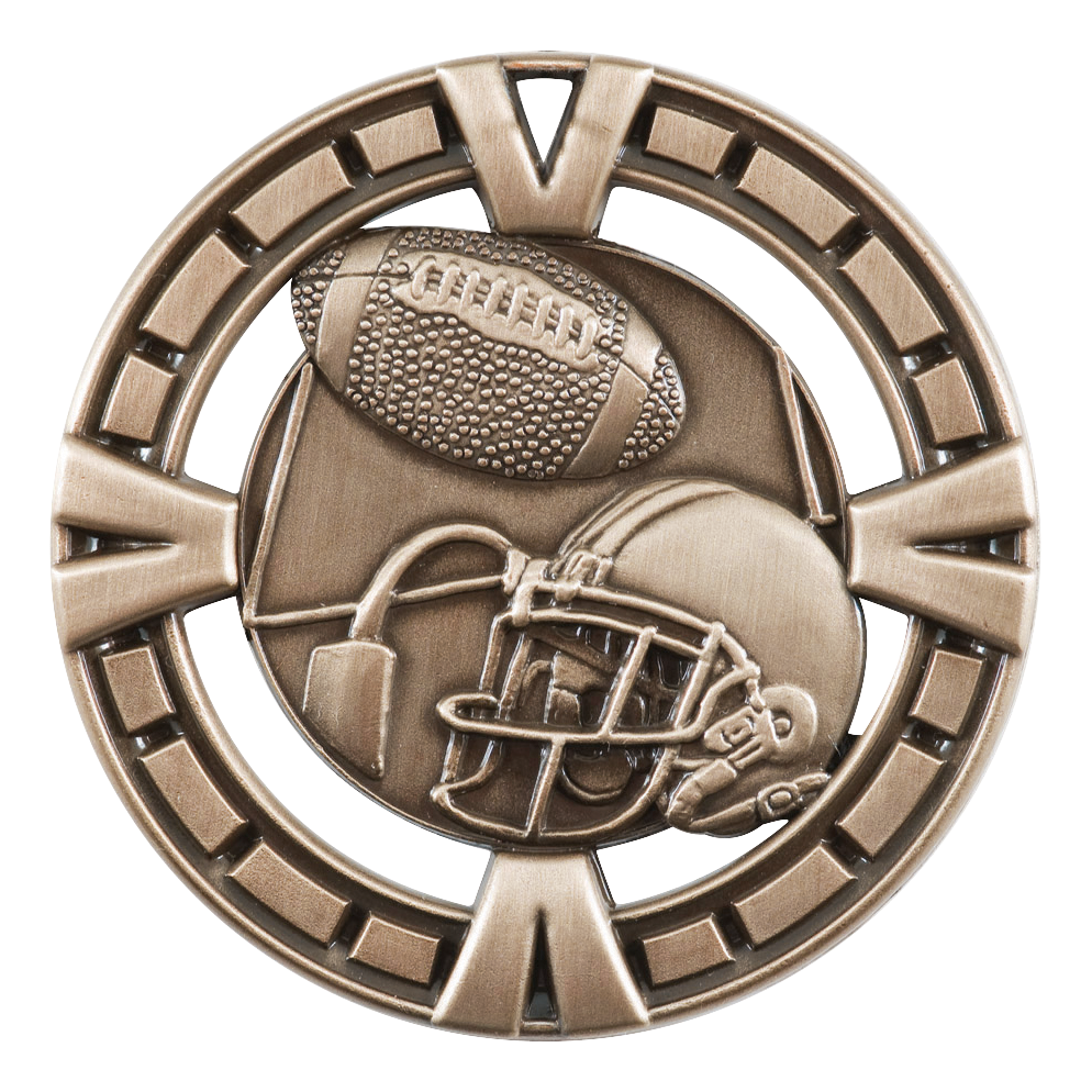 Celebration Football Medal 2.5" / Bronze (Copper Tone)