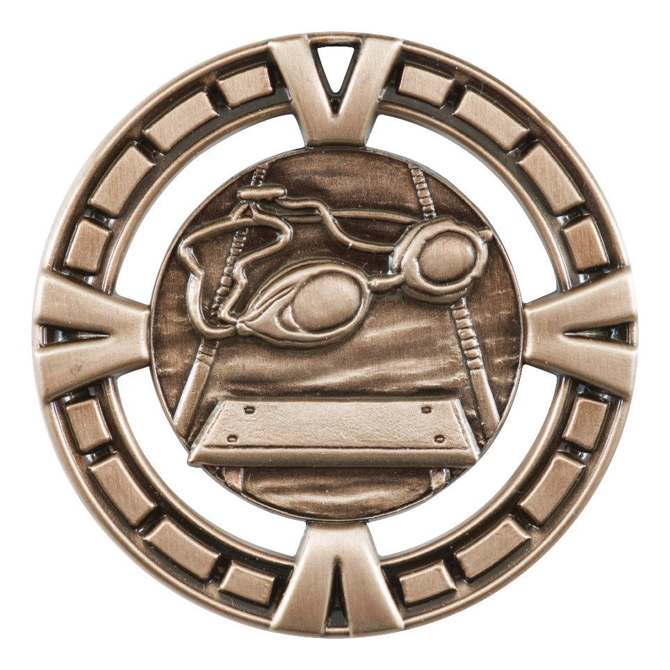 Celebration Swimming Medal 2.5" / Bronze (Copper Tone)