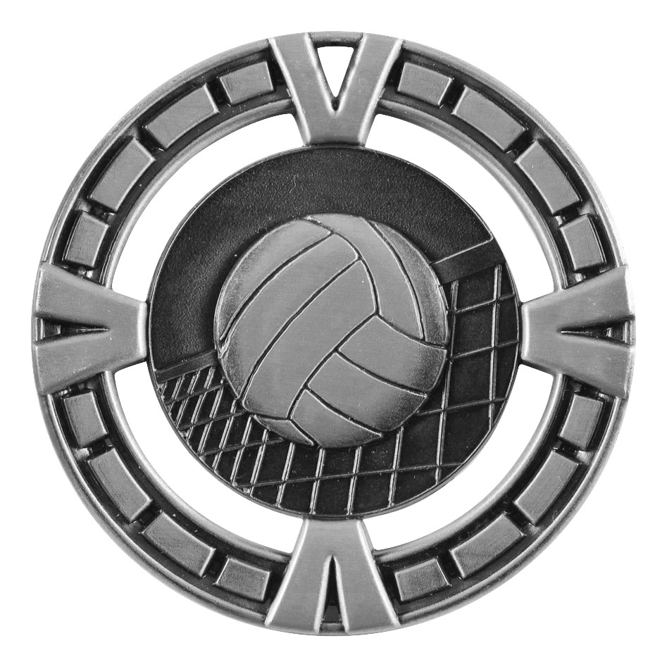 Celebration Volleyball Medal 2.5" / Silver