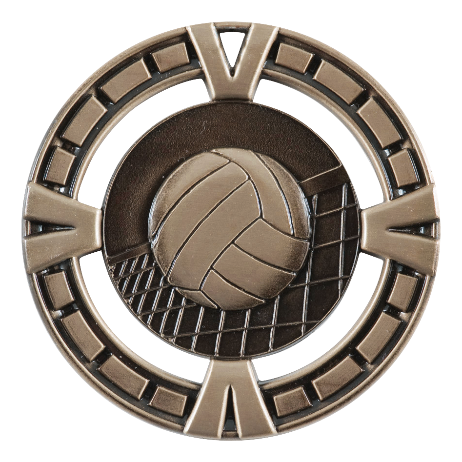 Celebration Volleyball Medal 2.5" / Bronze (Copper Tone)