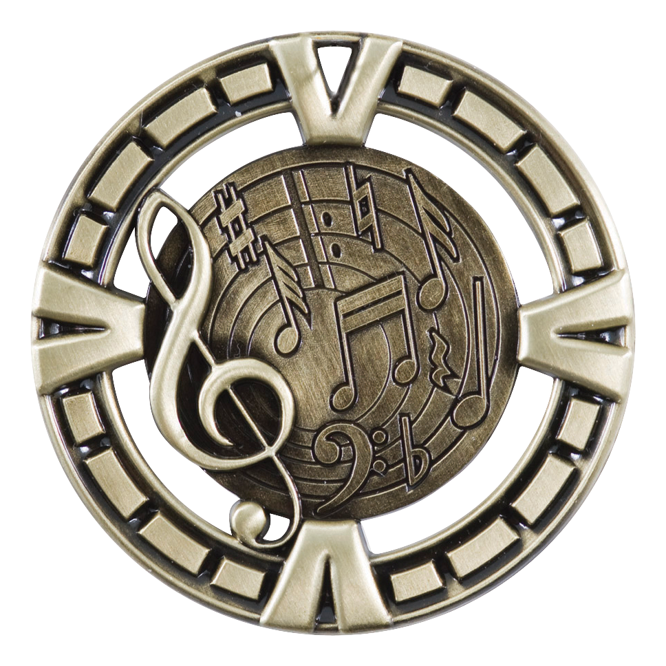 Celebration Music Medal 2.5" / Gold