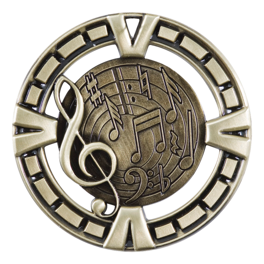 Celebration Music Medal 2.5" / Gold
