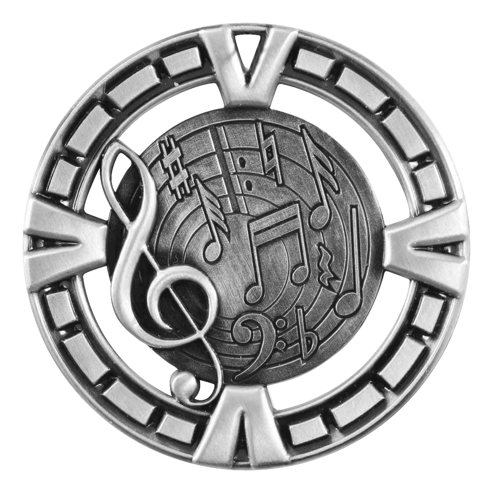 Celebration Music Medal 2.5" / Silver