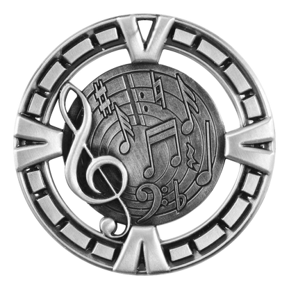 Celebration Music Medal 2.5" / Silver
