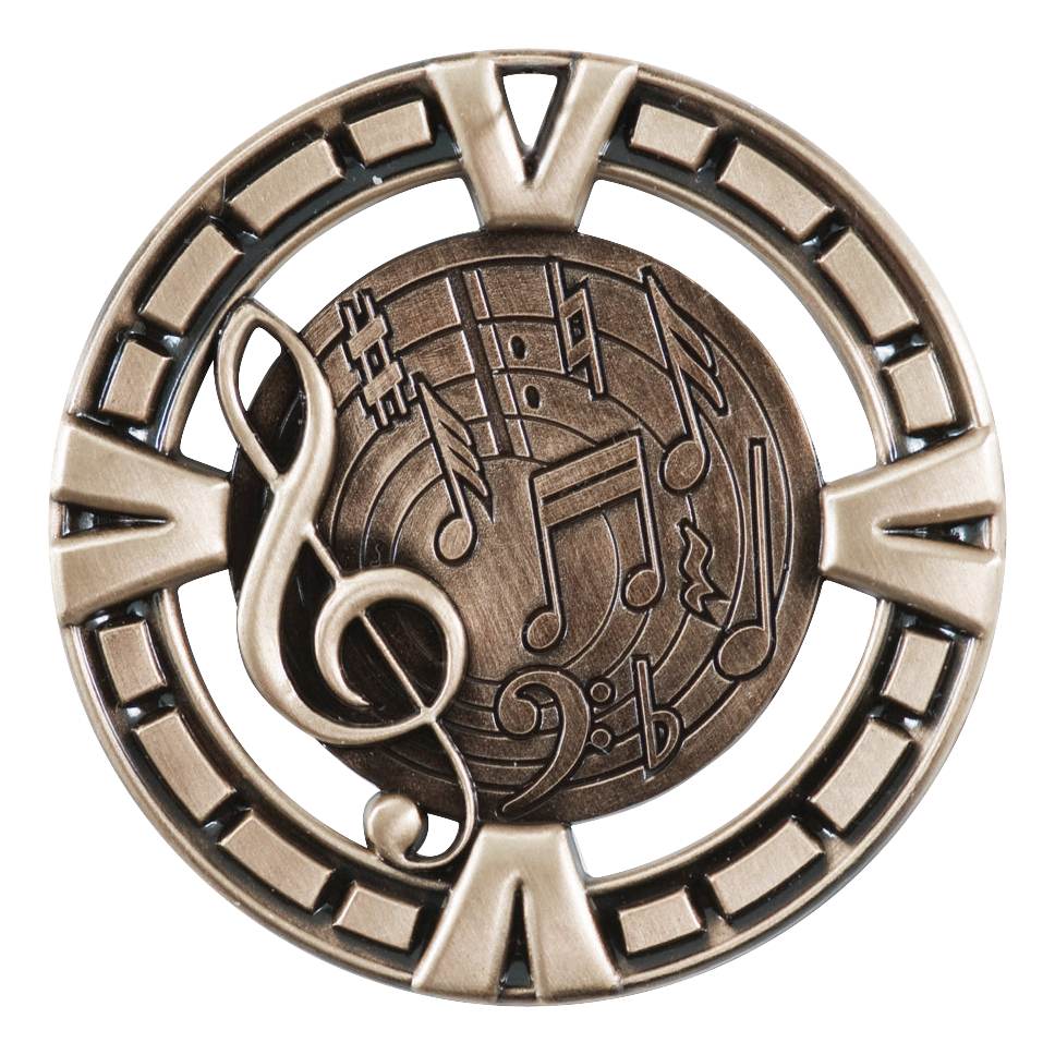 Celebration Music Medal 2.5" / Bronze (Copper Tone)