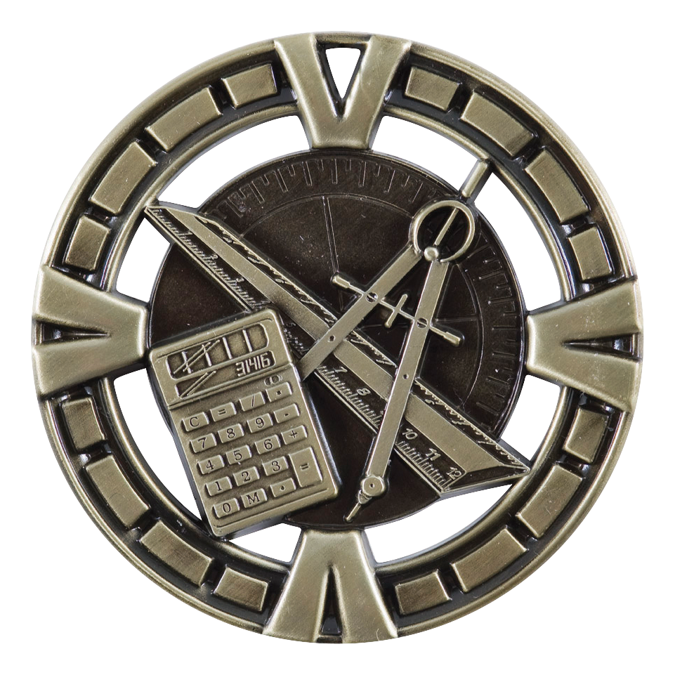 Celebration Math Medal 2.5" / Gold