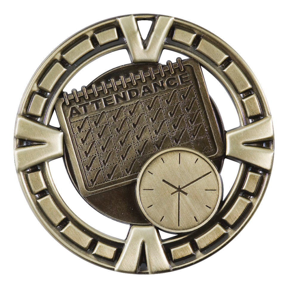 Celebration Perfect Attendance Medal 2.5" / Gold