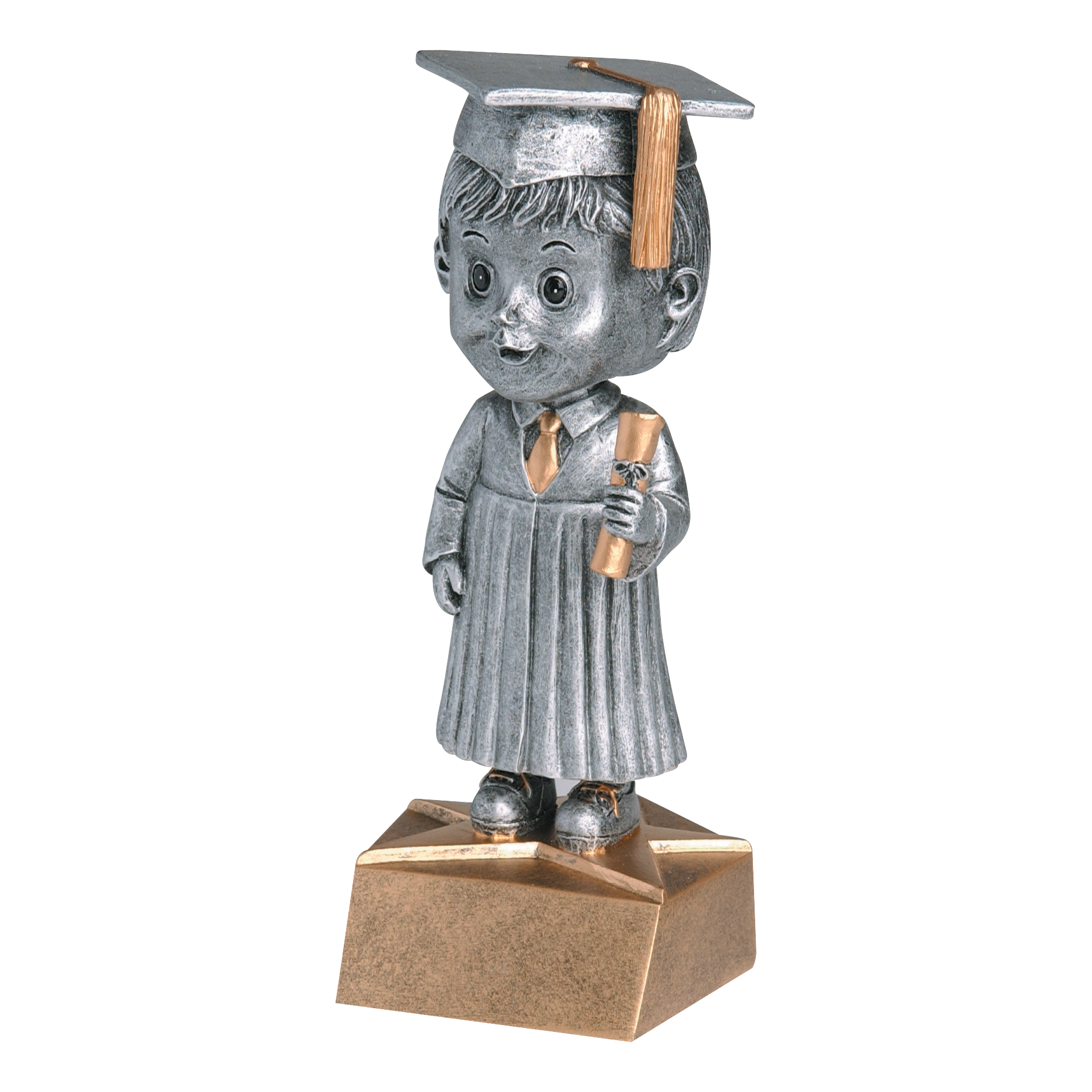 Bobblehead Graduate Award Male 6"