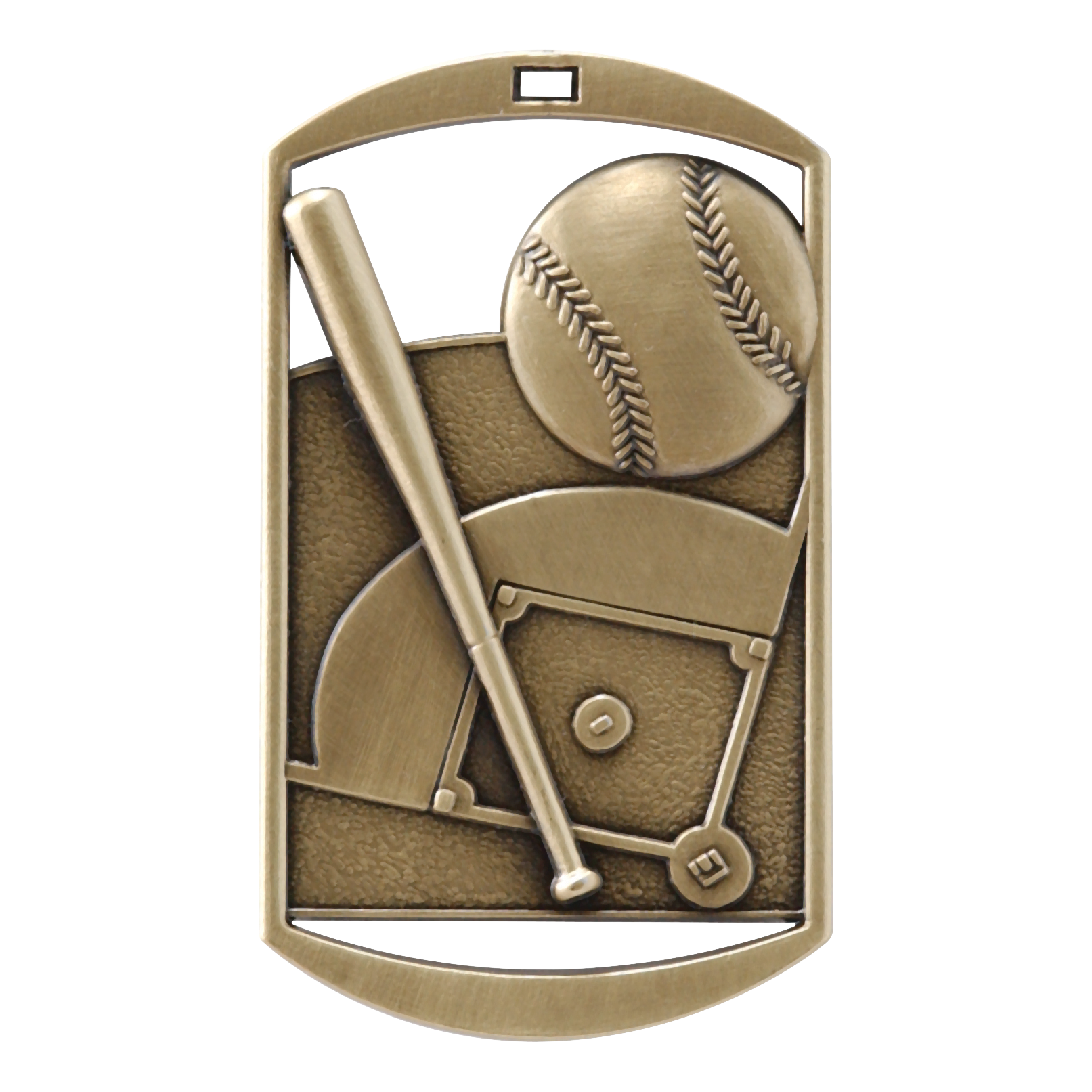 Rectangular Baseball Medal 2.75" / Gold