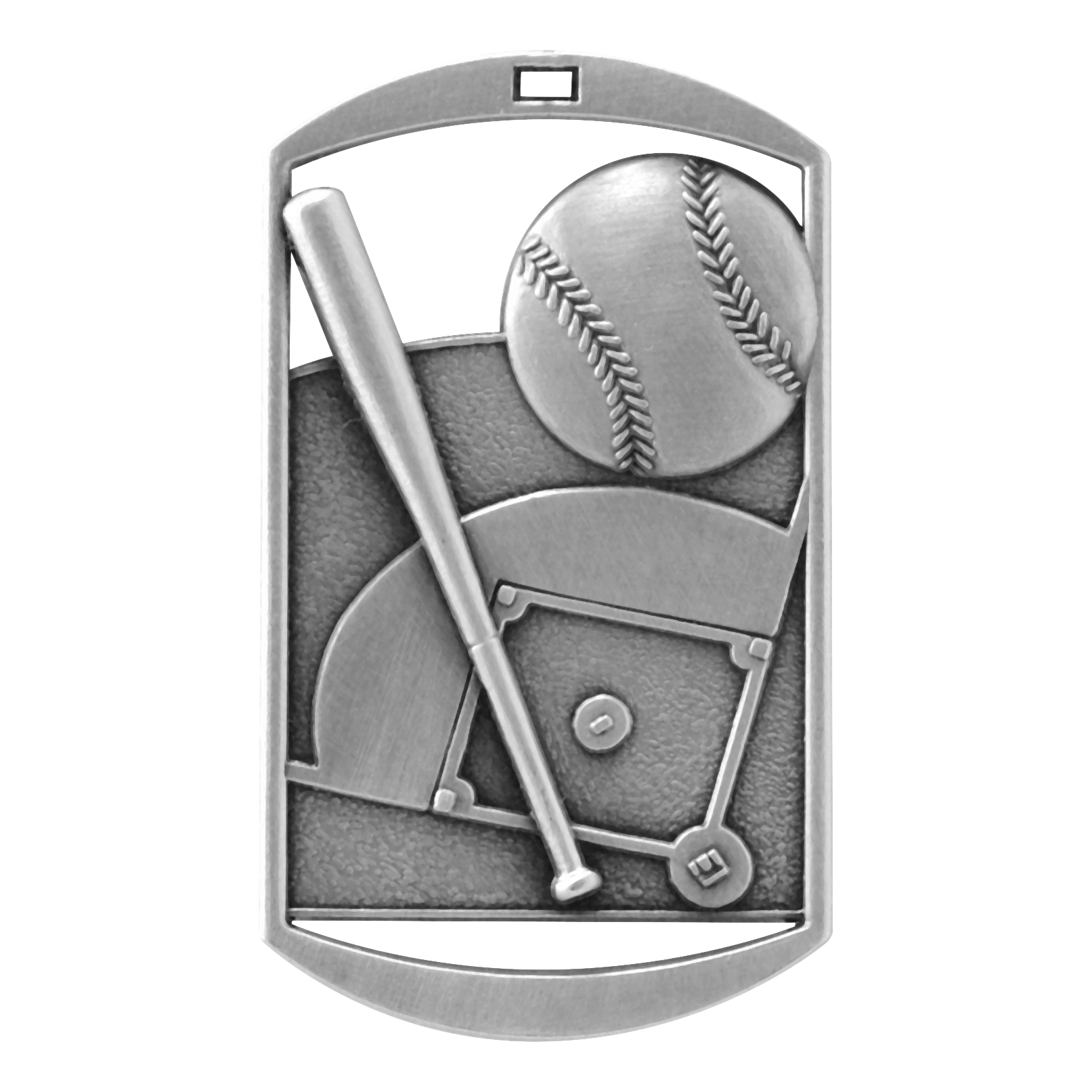 Rectangular Baseball Medal 2.75" / Silver