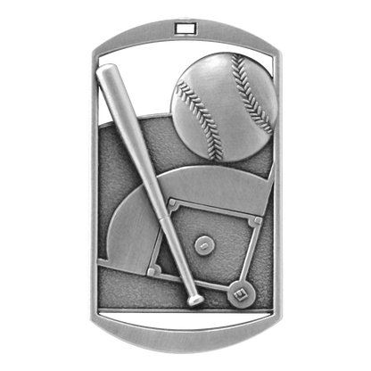 Rectangular Baseball Medal 2.75" / Silver