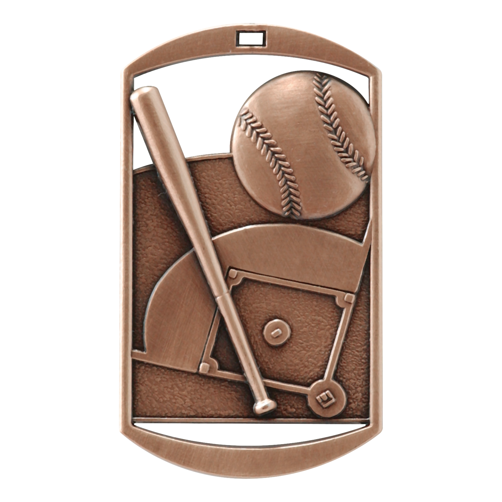 Rectangular Baseball Medal 2.75" / Bronze (Copper Tone)
